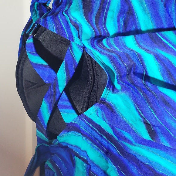 Women's 3x Great Lengths One Piece Blue Swim Suit - Picture 2 of 2